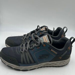Skechers Trail Men’s 12 Navy Grey Air Cooled Sport Hiking Memory Foam Sneakers